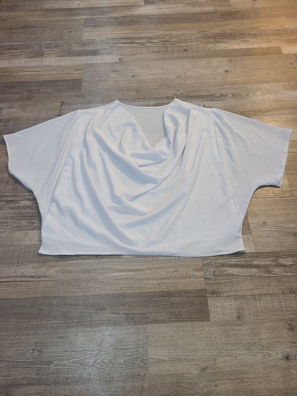 Unknown brand xl women's white semi sheer double layered blouse